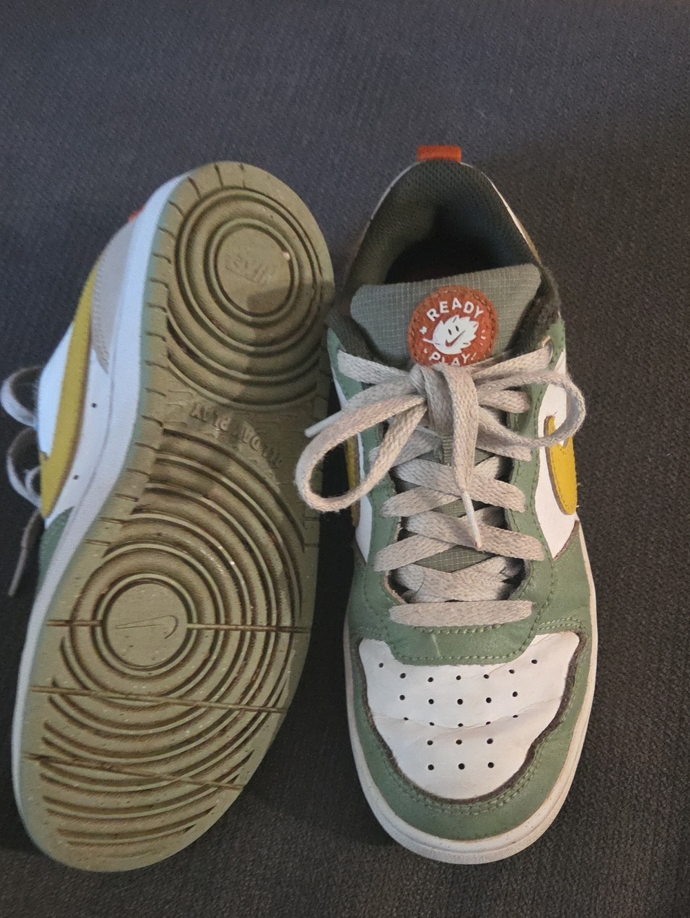 Nike Kids Green and Yellow 'Ready Play' Lace-Up Sneakers